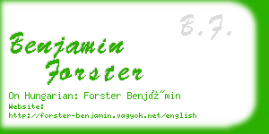 benjamin forster business card